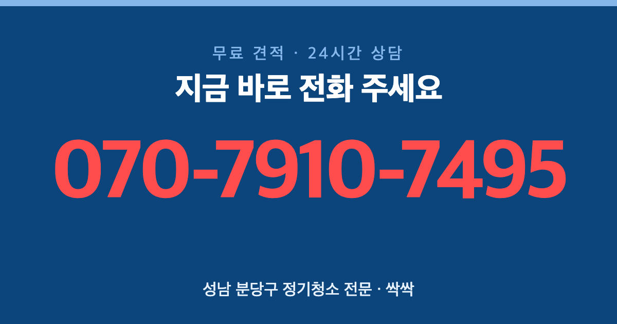 성남 분당구 정기청소 상담