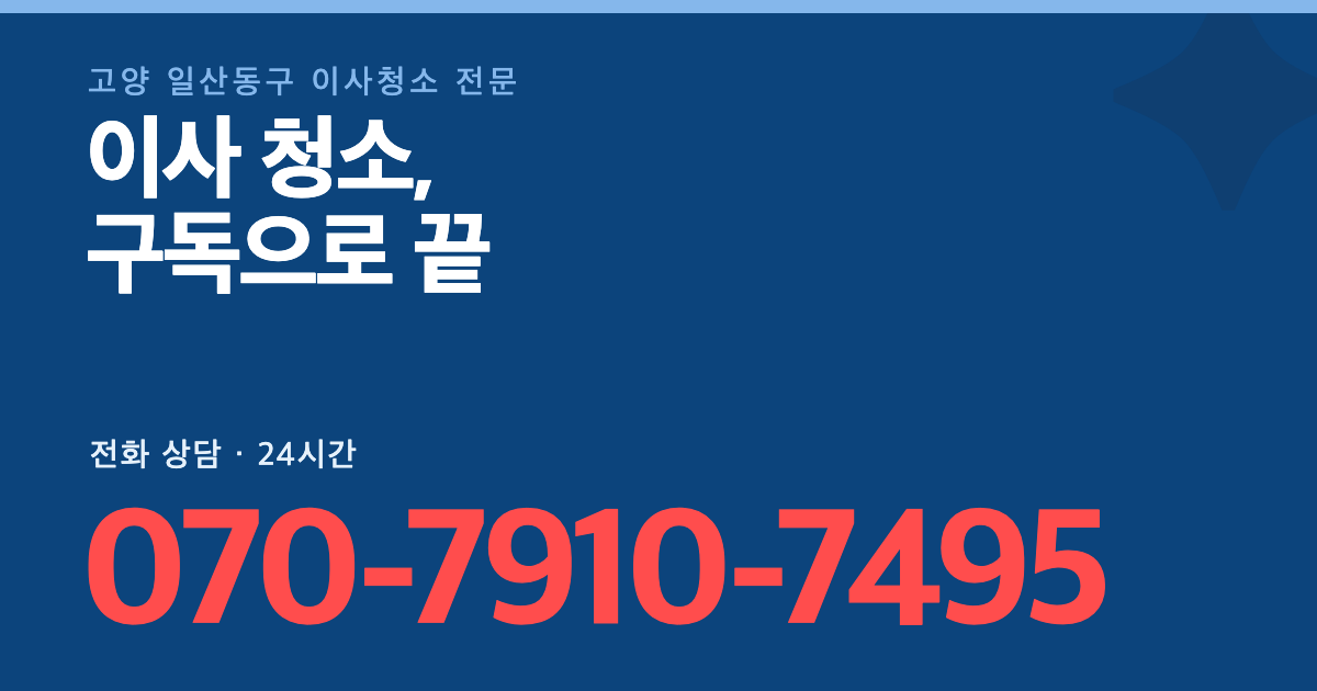 고양 일산동구 이사청소 대표