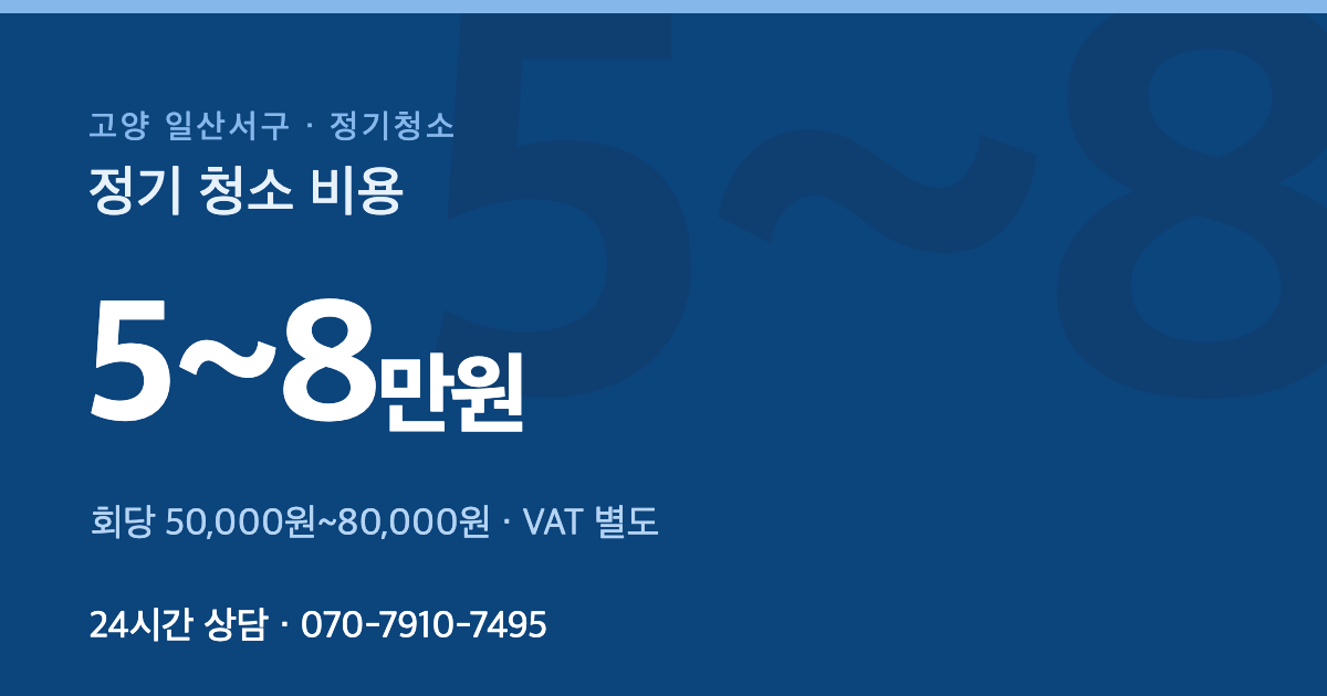 고양 일산서구 정기청소 가격